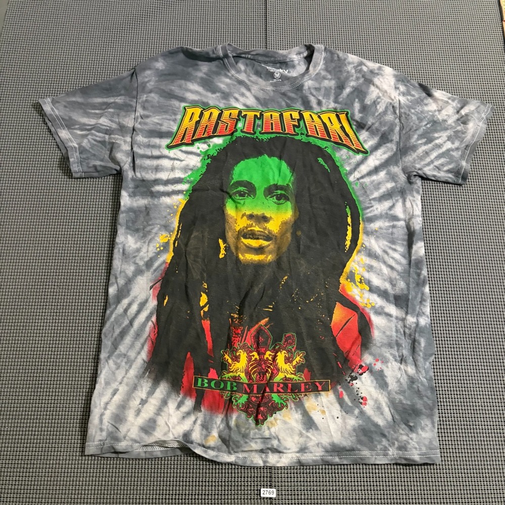 3Forty Collection Bob Marley Tie-Dye T-Shirt Gray M